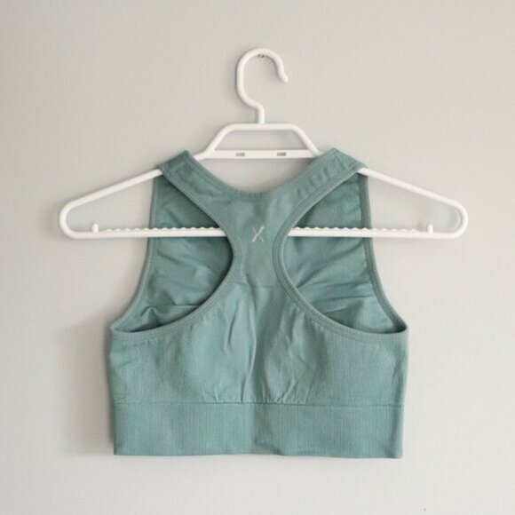 Knix Women's Sz S Green High Neck Racerback Stretch Activewear Sports Bra - Picture 2 of 8